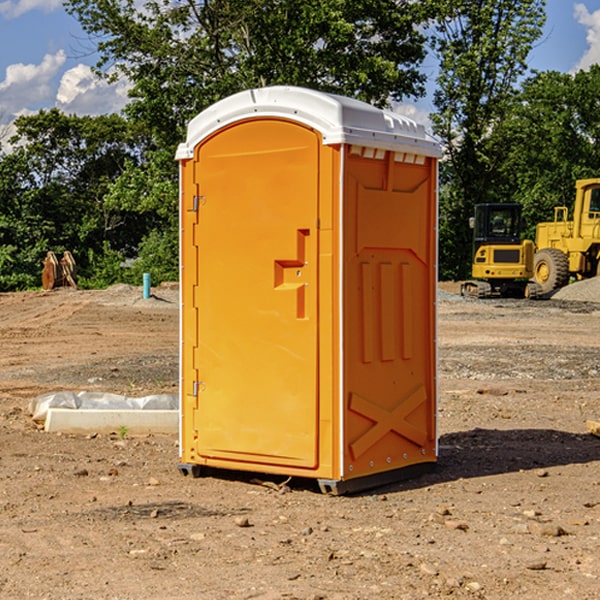 how often are the portable restrooms cleaned and serviced during a rental period in Creston OH